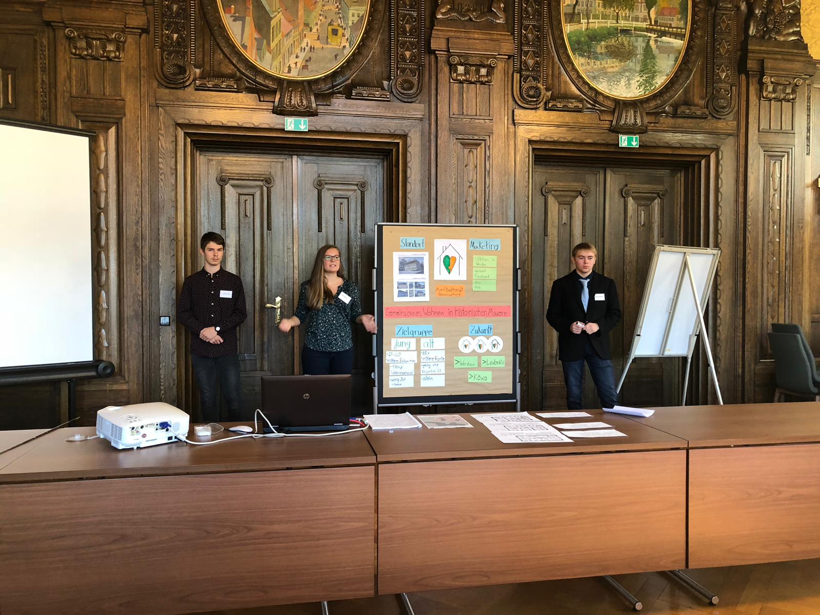 Präsentationstraining Projekt Startup, Abschlusspräsentation Werdauer Rathaus